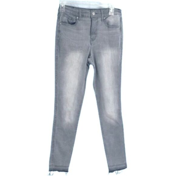 Aeropostale Size 8 Jegging Jeans High Waisted Denim Gray Ankle Distressed Faded - Picture 1 of 15